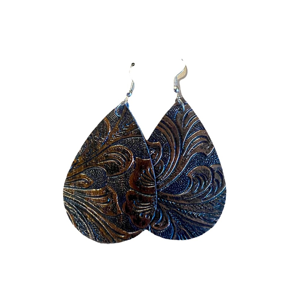 Faux Leather Boho Statement Earrings